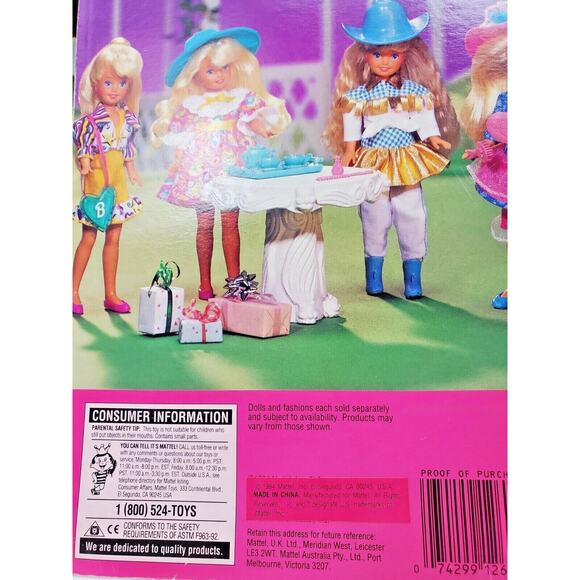 Vintage 1994 Barbie Stacie Cowgirl Boots 'n Hat Party Favorites Fashion Clothes - Picture 3 of 3